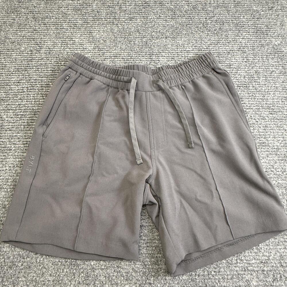 BYLT Shorts Mens Large Gray French Terry Sweat 7 In Inseam Drawstring Gym